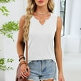 thumbnail image 5 of Timegard Summer Tank Tops for Women Notched V Neck Solid Color Fitting Comfy Casual Sleeveless Tops, 5 of 9