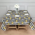 thumbnail image 3 of Yellow Lemon Fruit Leaves BlackWhite Pattern Square Tablecloth,Waterproof Square Table Cover,Wipeable Spillproof Washable Table Cover for Home Kitchen Party Decor 60"x60"(152x152cm), 3 of 6