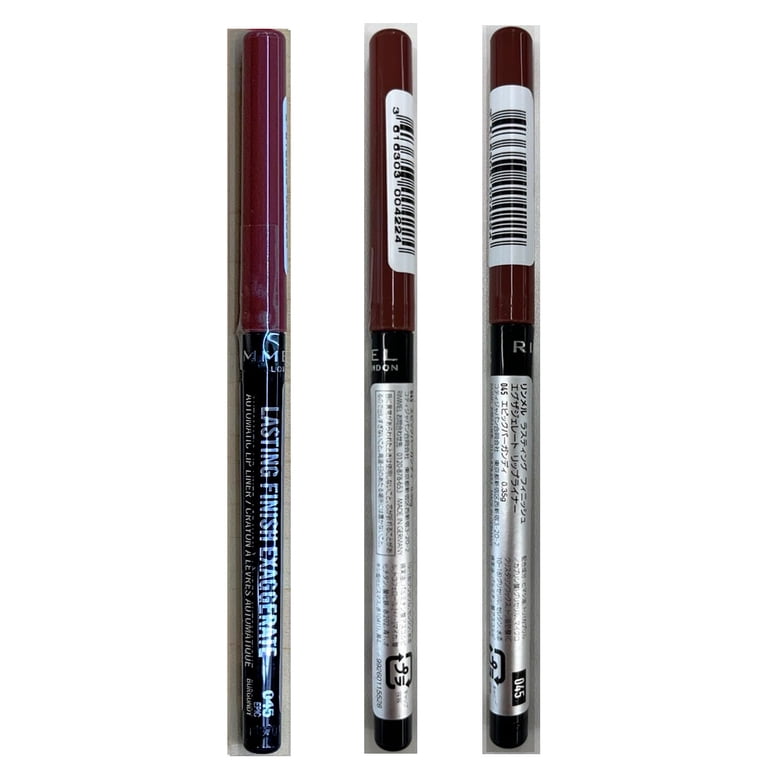 【新品】 RIMMEL ホットチリ リップエッセンス ベース EX001 ３本 Lip Liner Pencil Rimmel London Lasting Finish Exaggerate N045 (0