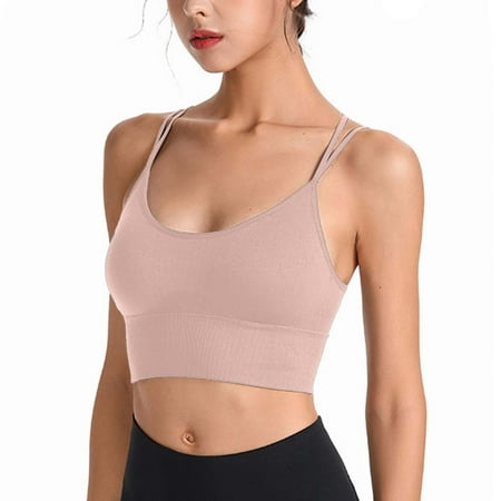 

QWERTYU Bras for Women Bralette Wireless Bandeau Bra Cami Strap Bralette Complexion M