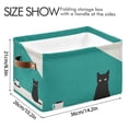 thumbnail image 4 of Yayeee Canvas Storage Basket with Handles for Shelves Fabric Bins Closet Organizer, Black Cat and Coffee, 4 of 8