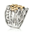thumbnail image 3 of Ross-Simons Sterling Silver and 14kt Yellow Gold Multi-Row Tree Of Life Ring, Women's, Adult, 3 of 8