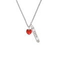 thumbnail image 2 of Delight Jewelry Red Crystal Heart Silvertone Believe Faith Prayer Hope Bar Charm Necklace, 23", 2 of 4