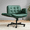 Green, variant on TMV Vanity Chair Oversized, Criss Cross Design Office Desk Chair - Big & Tall Computer Chair with Foldable Arms, Swivel and Wheels,Cream
