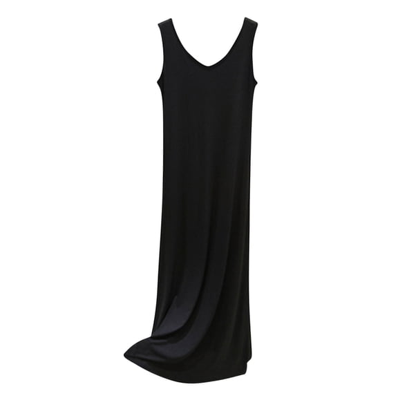 Nightgowns for Women Sleeveless V Neck Night Dress Wide Strap Slip Tank Sleepshirt Maxi Casual Loungewear