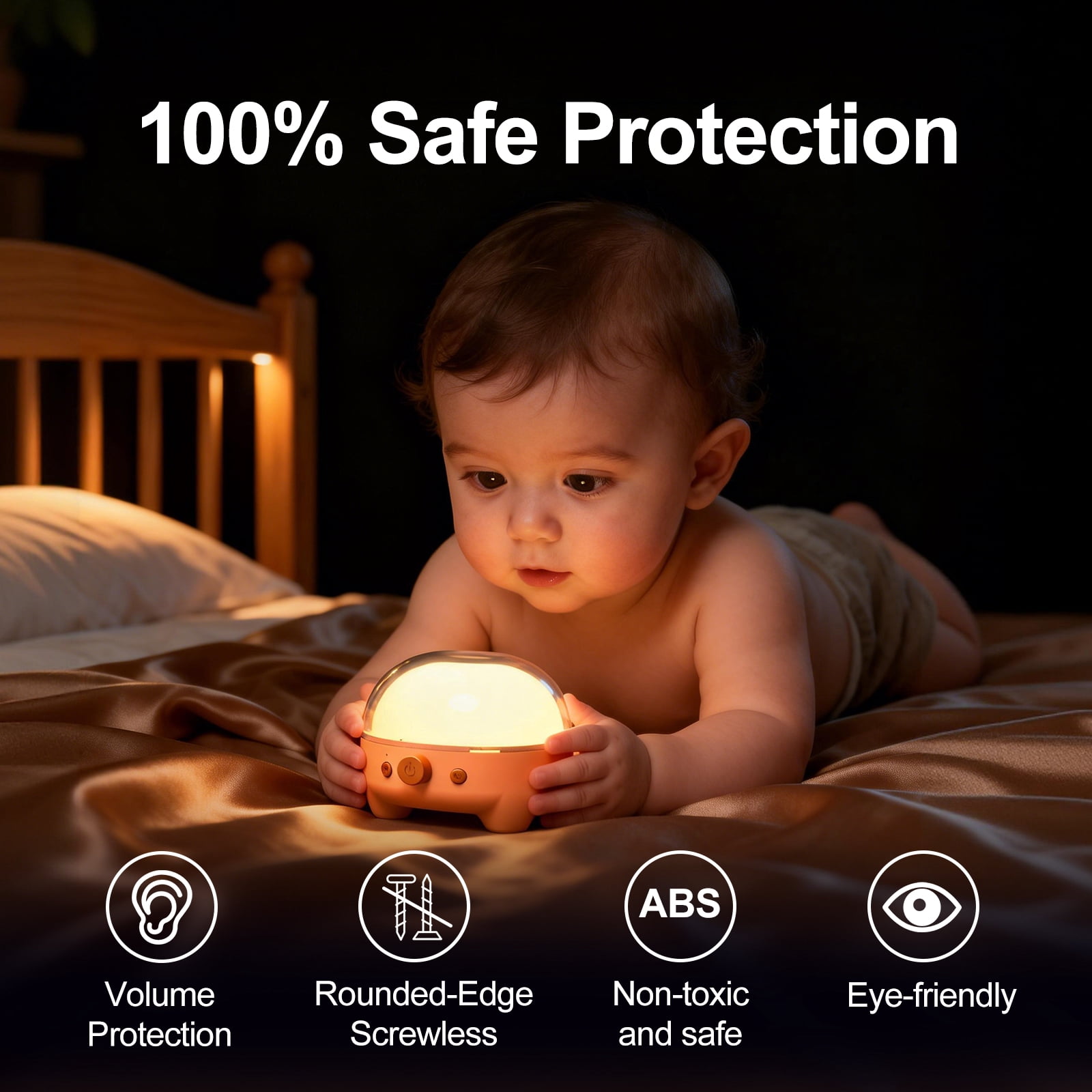 Jierben Baby Sound Machine, Night Light for Nursery, White Noise Sound Machine 3 in 1,Dimmable Nursery Lamp & Projector,Safe Protection,20 Soothing Sounds,Timer Options