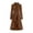 Coffee, variant on Women's Long Sleeve Wedding Guest Party Evening Jacket Vintage Button Solid Color Loose Blouse Long Trench Coat Jacket