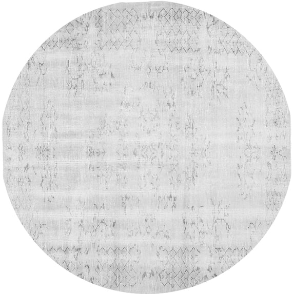 Ahgly Company Indoor Round Abstract Gray Contemporary Area Rugs, 8' Round