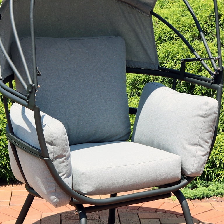 Sunnydaze Outdoor Modern Luxury Replacement Basket Chair Cushion - Gray