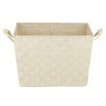 Home Basics XLarge Polyester Woven Strap Storage Bin With Handles