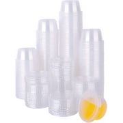Tashibox 200 Pack of 2-Ounce Disposable Plastic Jello Shot Cups with Lids, Clear