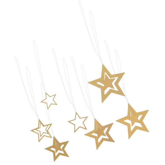 7pcs / Set Glitter Stars Garland Bunting de Cumpleaños tejado Colgante Decoración