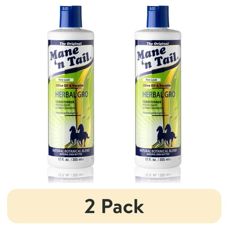 (2 pack) Mane n Tail Herbal-Gro Conditioner 12 oz - Olive Oil Infused Moisturizes Strengthens & Nourishes for Shiny Silky Healthy Hair