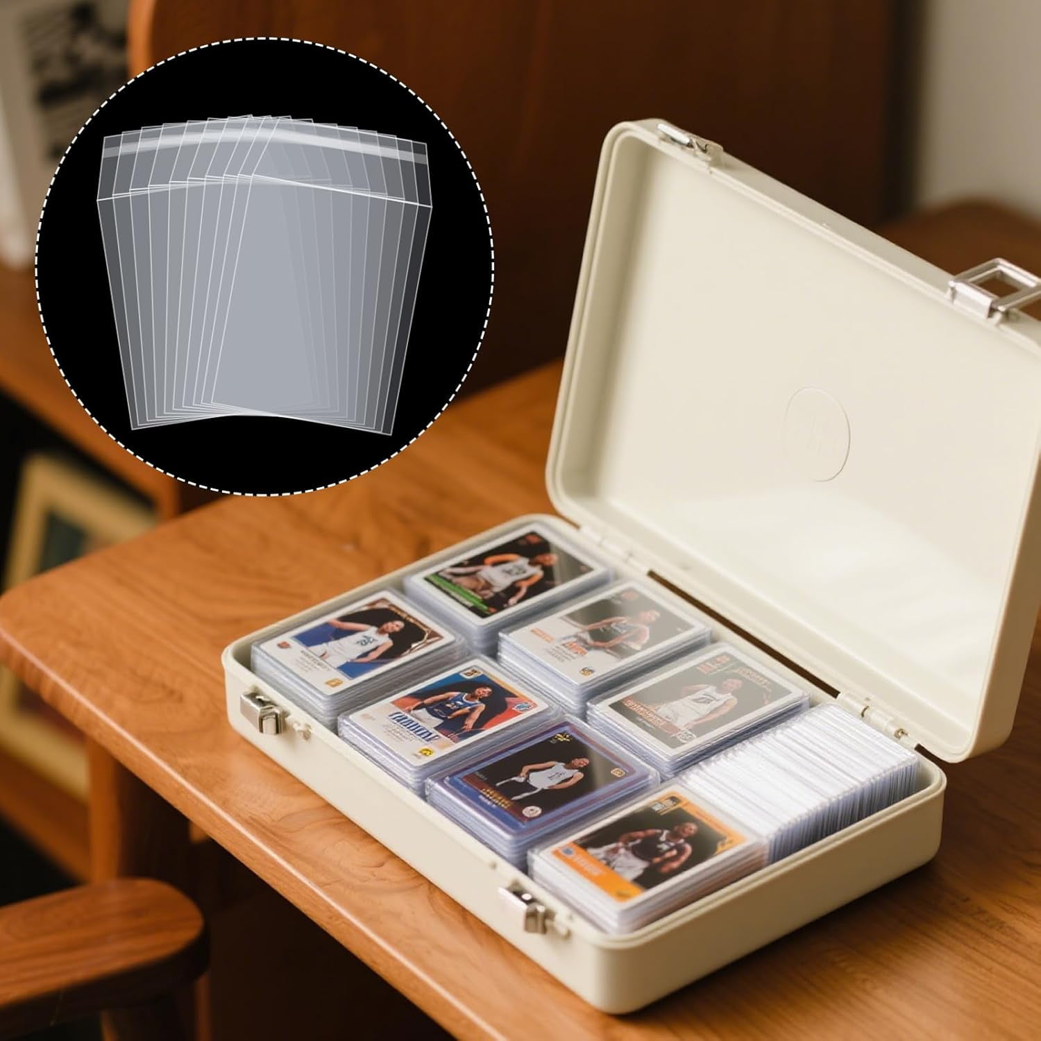 400Pcs Top Loader Sleeves Penny Sleeves for Top Loaders Resealable Team Bags for 35-75PT Rigid Toploader Card Holder Trading Card Sleeves Trading Card Protectors for Semi Rigid Card Holders(3" x 4")