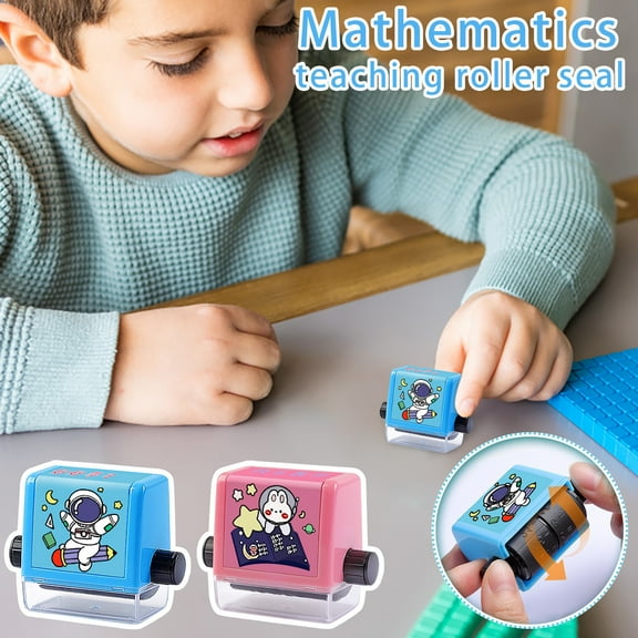 Math Roller Stamp Set - Addition,Subtraction,Multiplication & Division Practice Within 100 for Students