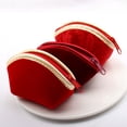 thumbnail image 5 of Hariumiu Jewelry Bag Portable Red Velvet Zipper Small Coins Holder Ring Bracelet Necklace Earrings Dumpling Pouch Home Supplies, 5 of 8