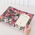 thumbnail image 4 of DESIGNER FLORAL HARDCOVER JOURNAL-PINK RED-LINED/RULED NO BLEED PAPER-GOLD FOILED-SATIN SILK BOOKMARK, 4 of 4