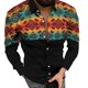 thumbnail image 1 of Camisas De Lino Para Hombre Camisa de manga larga con solapa y hebilla de bolsillo con impresión digital 3D para hombre (Yellow, 4XL), 1 of 5