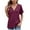 Wine, variant on Xixinqiwan Women Tops Plus Size Shirts,Women's Fashion Casual Spring And Summer New Solid Color Big V Neck Loose Short-Sleeved T-shirts Pullover Casual Tops Clothes