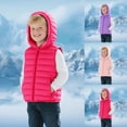 thumbnail image 3 of gcong Boys Girls Puffer Vest Hooded Quilted Outwear Sleeveless Down Vest Zipper Jacket Winter Warm Travel Activewear Coat Age for 3-15T Purple, 3 of 8