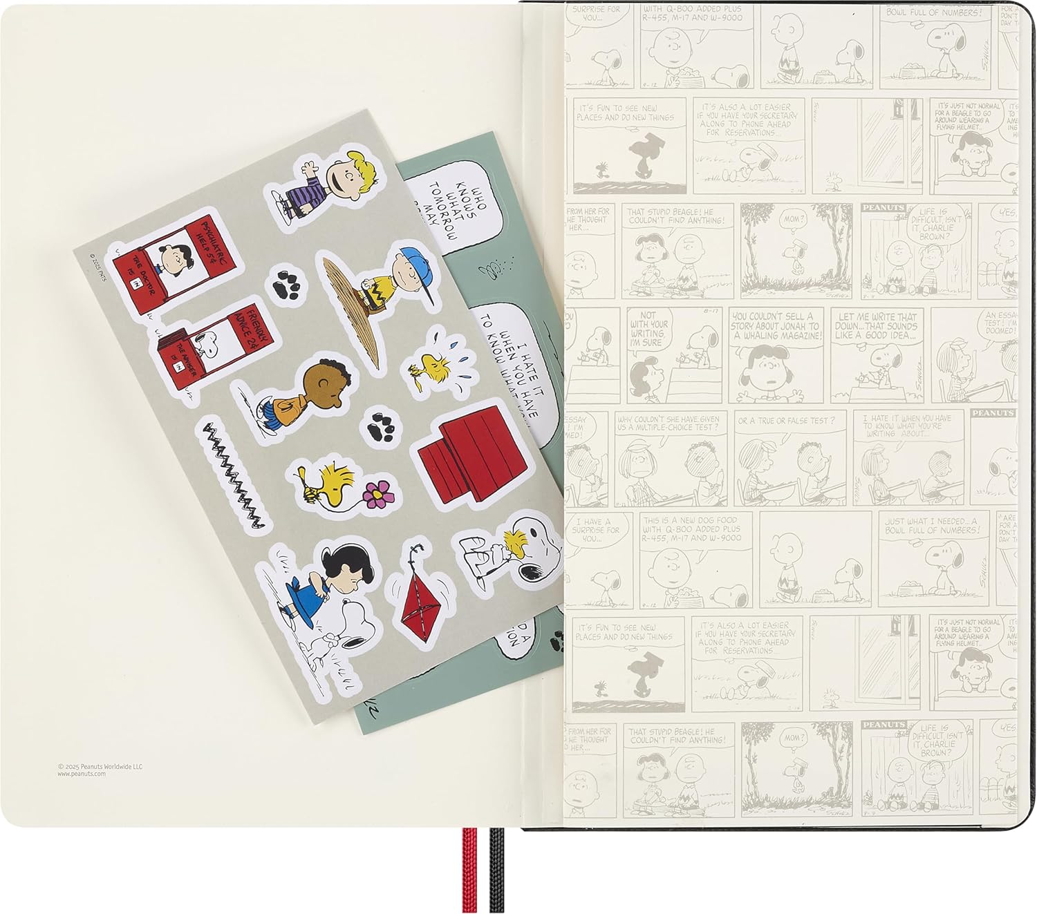 Moleskine Limited Edition Peanuts 'Snoopy' Notebook, Hard Cover, Large (5" x 8.25"), Ruled, Black, 176 pages