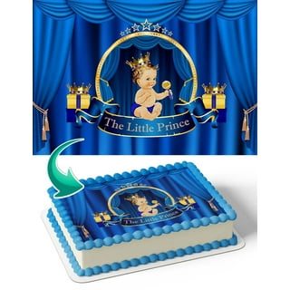 Blue And Gold Baby Shower Cake