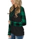 thumbnail image 3 of Sudadera para mujer Color Block Plaid Transpirable Manga larga Sudaderas con capucha Jersey para el trabajo en casa, 3 of 6