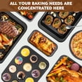 thumbnail image 6 of Godance Baking Pans Set, 7-Piece Nonstick Bakeware Sheets Set, Including Cookie Sheet, Deep Roaster Pan, Square Pan, Loaf Pan, Muffin Pan, Carbon Steel Baking Set, Oven Pans for Cooking (Dark Gray), 6 of 8