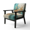 thumbnail image 3 of Designart "Turquoise Tranquility III" Upholstered Abstract Landscape Accent Chair and Modern & Contemporary Arm Chair - Multiple Color & Pattern, 3 of 7