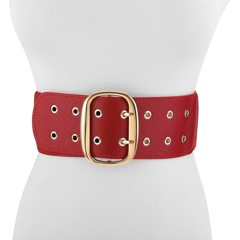 Wide Retro Vintage Leather Cinch Waist Belt 2.4 main image 4