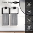 thumbnail image 4 of FUYGRCJ 2-Piece Matte Black Square Towel Ring, Modern Hand Towel Holder for Bathroom, Square Towel Racks, Stainless Steel Towel Hangers, Wall-Mounted Hand Towel Bar Bathroom Accessories, 4 of 10