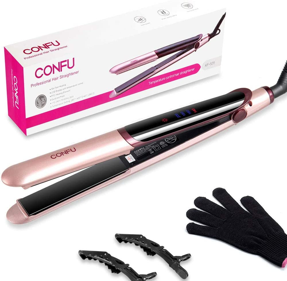 2 In 1 Straightener and Curler With 110240V Dual Voltage, LCD Display