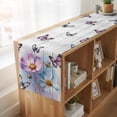 thumbnail image 6 of Table Runners 72 Inches Long Dress Scarves, Pink Blue Floral Farmhouse Kitchen Table Runner, Coffee Tablerunners, Butterflies Vintage Oil Painting Wooden 14x72 Inch, 6 of 9