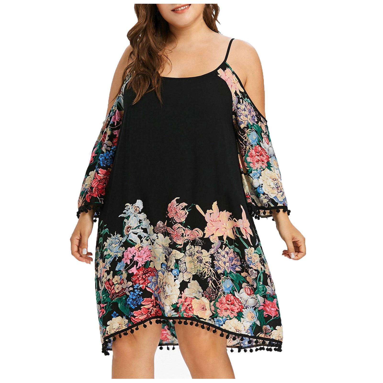 asdoklhq Womens Plus Size Clearance Dresses,Plus Size Women ONeck