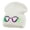White, variant on Mardi Gras Glasses with Plumes Embroidered Short Beanie - Royal OSFM