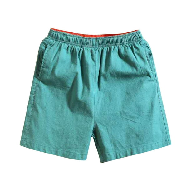Pantalones Cortos para Hombre Cintura Elástica con Bolsillos, Ejercicio Suelto de Color Sólido para la Playa, Al Aire Libre Y el Uso Diario