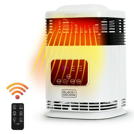 BLACK+DECKER BH1607 750W 360 Degree Surround Desktop Personal Space Heater, White