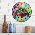 thumbnail image 6 of Wall Clock Battery Operated Non-Ticking Silent for Living Room Bedroom Kitchen Office Decor Colorful Turtle 9.5", 6 of 10