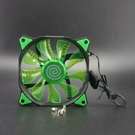 GREEN 120mm 15 LED Neon Light Quite PC Computer Case Cooling Cool Fan