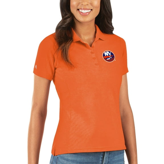 Women's Antigua Orange New York Islanders Legacy Pique Polo