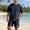 New-Navy, variant on PNTUTB Men's Two-Piece Set Solid-Color Crew-Neck Short-Sleeve T-Shirt with Pockets and Drawstring Shorts Casual Minimalist Loose Comfortable Stylish Set