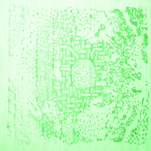 Ahgly Company Indoor Square Abstract Green Contemporary Area Rugs, 6' Square