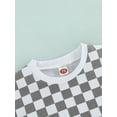 thumbnail image 5 of Coduop Infant Baby Boy Girl Sweatshirt Romper Oversized Short Sleeve Plaid Jumpsuit, 5 of 7