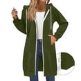 thumbnail image 4 of Long Hoodies for Women Fashion 2026 Full Zip Up Oversized Fleece Lightweight Casual Fall Jacket Coat with Pocket, 4 of 8