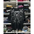 thumbnail image 1 of Camiseta de manga larga para hombre y mujer, camisa de gran tamaño con patrón cruzado de Hip Hop, cuello redondo, ropa gótica informal, Tops, Y2K, 1 of 4