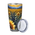 thumbnail image 2 of Daiia Starry Sky Moon Sunflower Printed 20oz Insulated Coffee Cup with Straw Topper, Fully Spill Proof Travel Coffee Mug, Stainless Steel Tumbler for Work Home Outdoor Car-Straw Three-piece Set, 2 of 8
