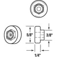 thumbnail image 1 of Prime-Line Produits M 6065 Rouleaux Plats de Porte de Douche, 5/8 Pouces, (Pack de 2), Blanc, 1 of 1