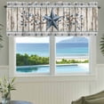 thumbnail image 3 of Texas Star Navy Blue Farmhouse Short Window Curtain Valances, Farmhouse Vintage Art Wooden Rod Pocket Kitchen Valances for Living Room Bedroom Bathroom Cafe 60" x 18", 3 of 8