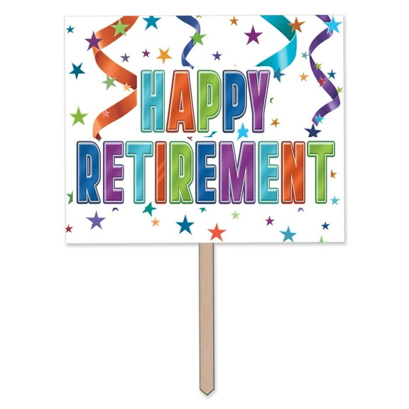 Beistle 23.75" Multi-Color Rectangular "Happy Retirement" Yard Sign