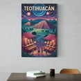 thumbnail image 6 of Teotihuacan Retro City Travel Poster with Starry Pyramids And Ancient Market Life Canvas Poster, 6 of 8